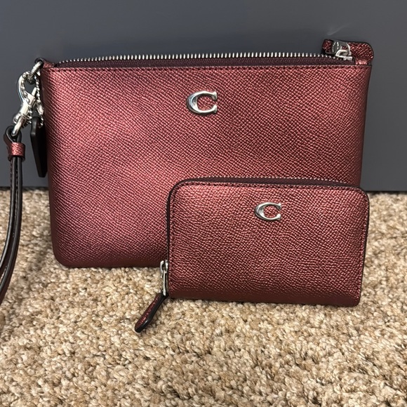 Coach Handbags - Coach Red Wristlet and Wallet Set
